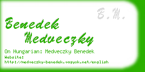 benedek medveczky business card